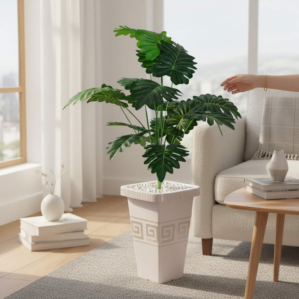 Planta Artificial Arranjo Flor Toque Real  Vaso  Decoração Grande Enfeite Para Sala Casa E Decoração