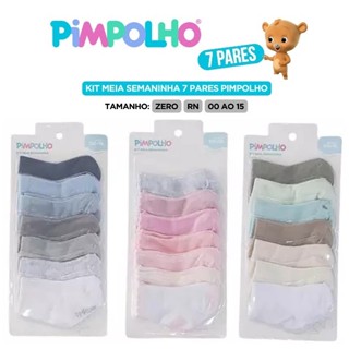 Meia Bebe Kit 7 Pares Recém Nascido Semaninha Prematuro Meia Infantil Feminina e Masculina Pimpolho em Oferta na Shopee
