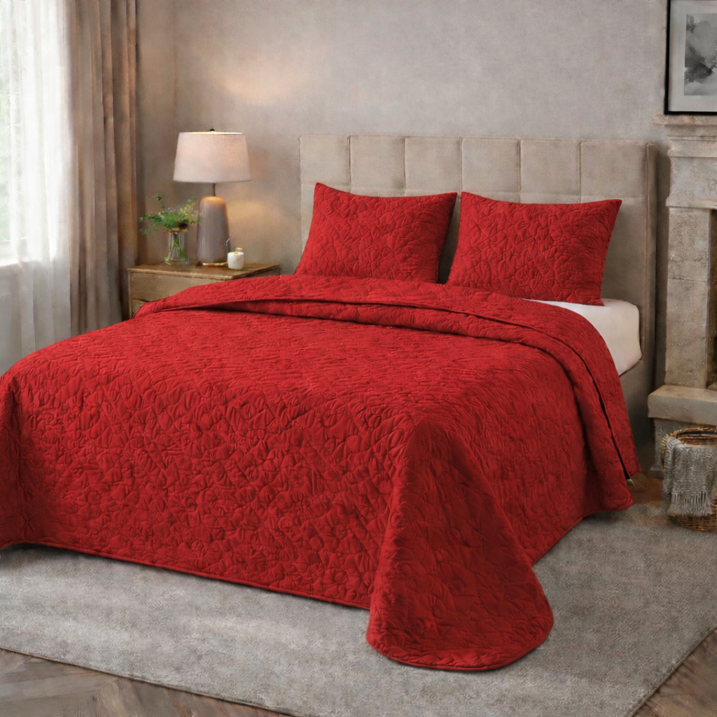 Kit Cobre Leito 3 Peças Ultrassônico Matelado Casal Padrão, Queen, King Size e Solteiro 2Pçs