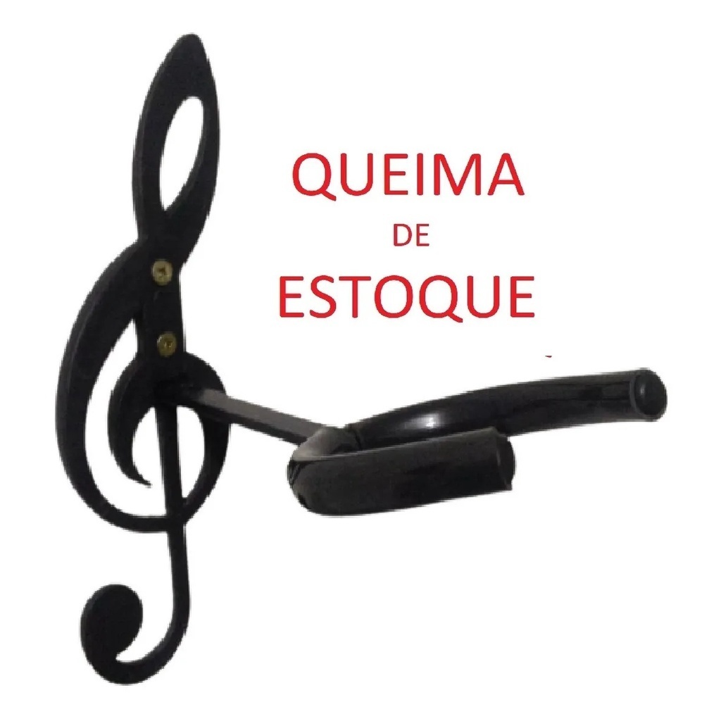 Imagem Suporte Clave de Sol De Parede Para Violão Guitarra Musical 1 UNIDADE QUEIMA