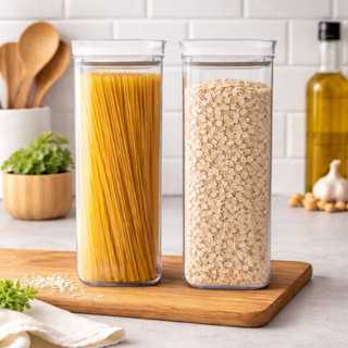 Kit 2 Potes Herméticos 2,2 Litros Acrílico Cristal Armazenador de Alimentos Organizador Resistente em Oferta na Shopee