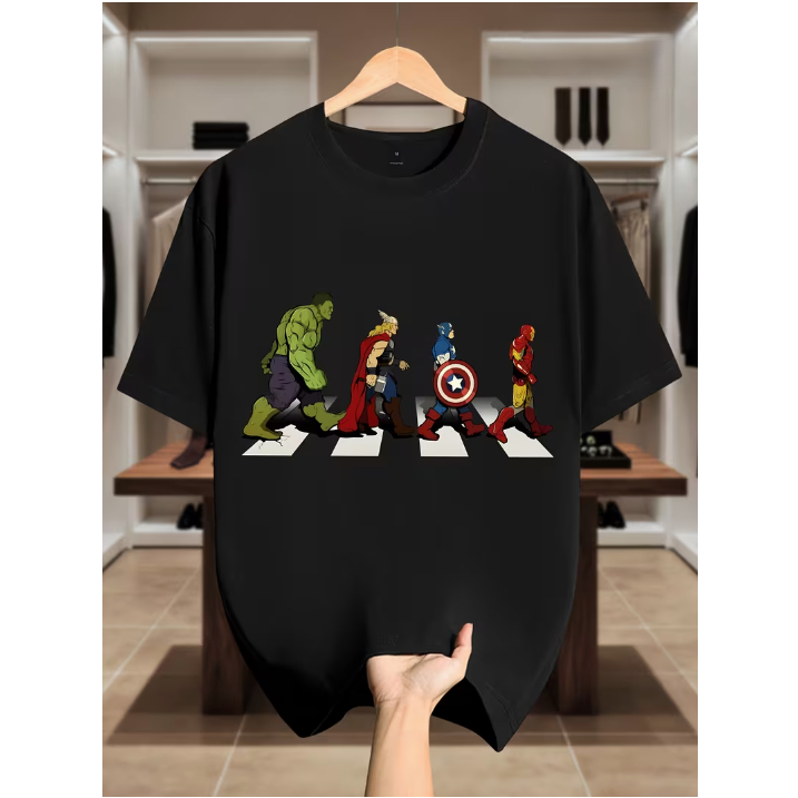 Camiseta Casual Masculina Feminina 100% Algodão Estampada Super Herois Blusa Camisa