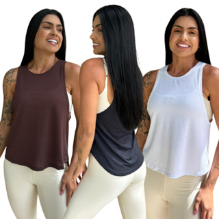 3 Blusa Academia Regata fitness Dry Fit Telinha em Oferta na Shopee