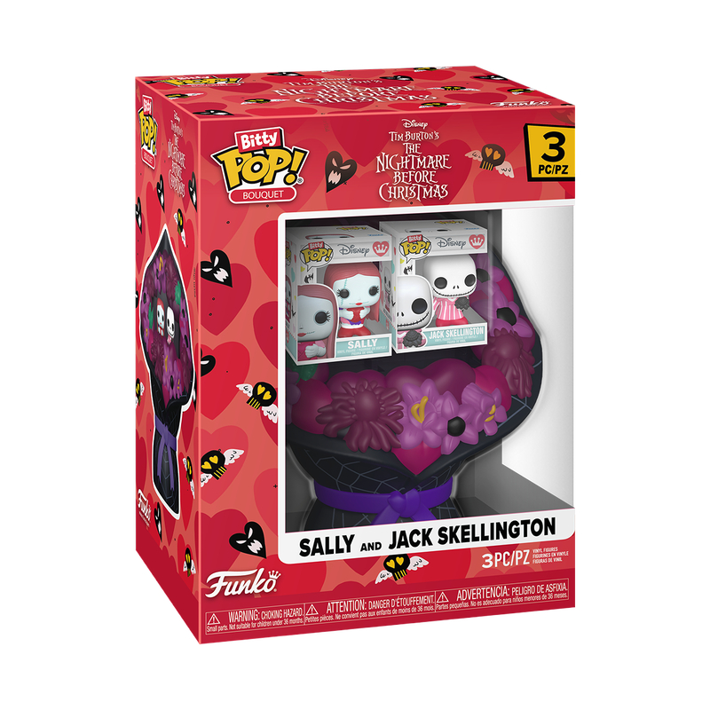 FUNKO BITTY POP BOUQUET DISNEY THE NIGHT BEFORE CHRISTMAS: VALENTINE - JACK SKELLINGTON 3-PACK (87811) NOVO ORIGINAL em Oferta na Shopee