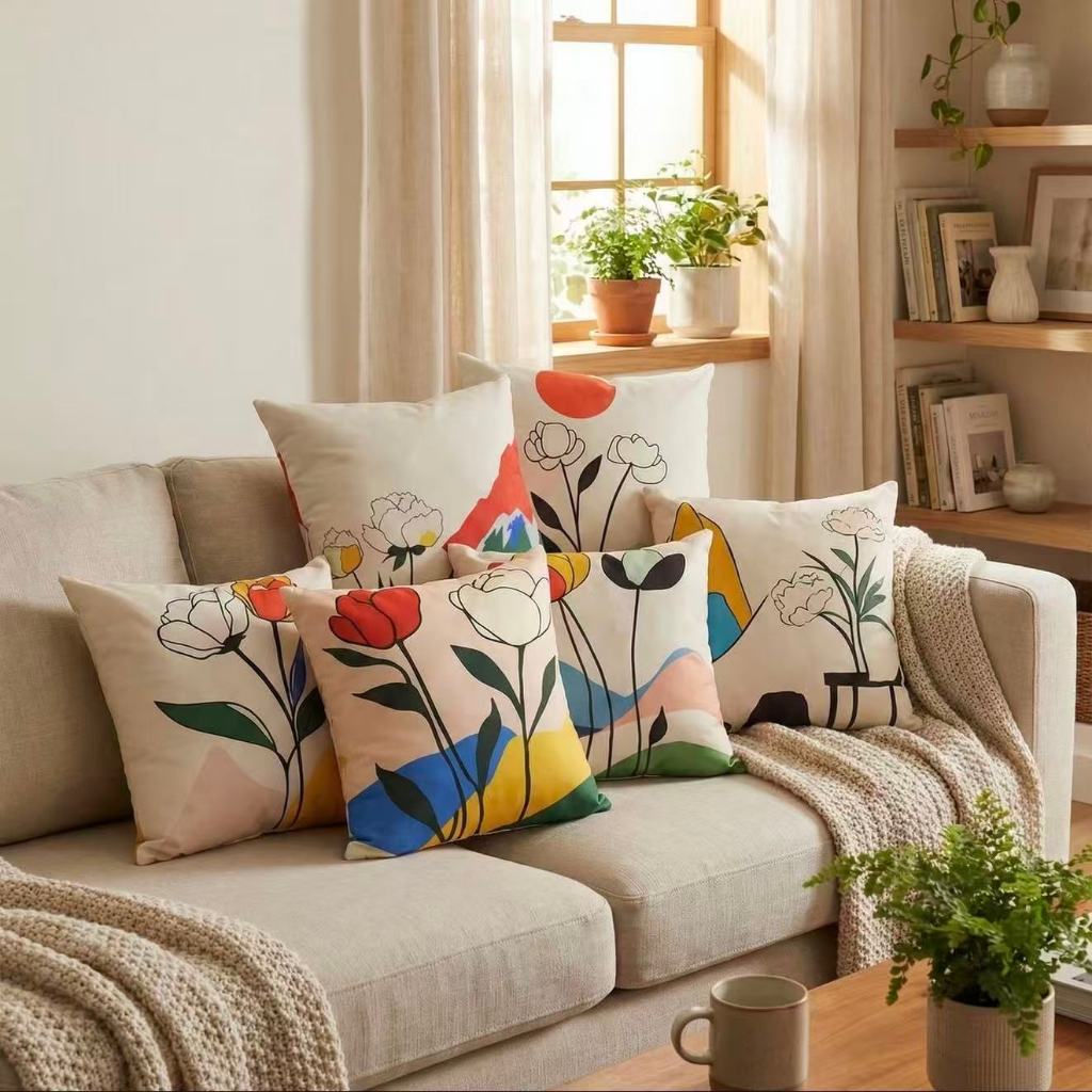 Kit 6un Capa Para Almofada Decorativa Suedes Estampada Frente e Verso 45x45cm em Oferta na Shopee