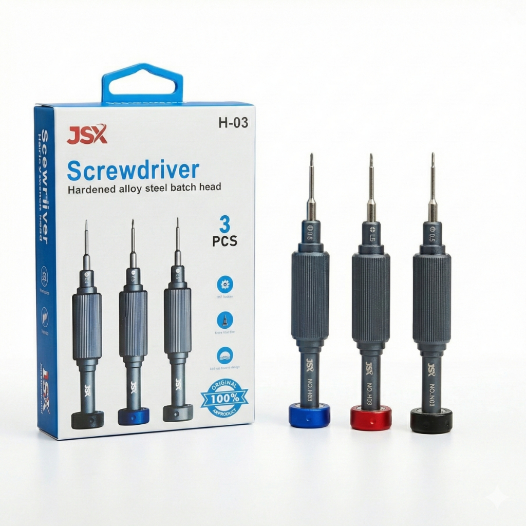 Kit 3 Chaves de Precisão Magnética JSX H-03 Ferramenta para Manutenção Eletrônica