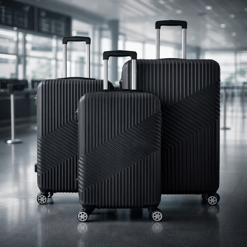 Kit 3 Malas de Viagem P/M/G Rígidas ABS com Cadeado Numérico e Rodas 360 em Oferta na Shopee