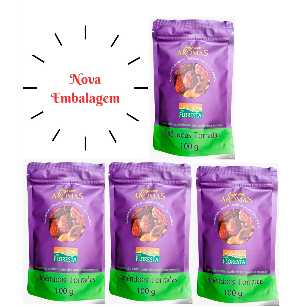 Kit Café Floresta Aromatizado 4 Cafés Aromatizados Gourmet Aromas Torradas