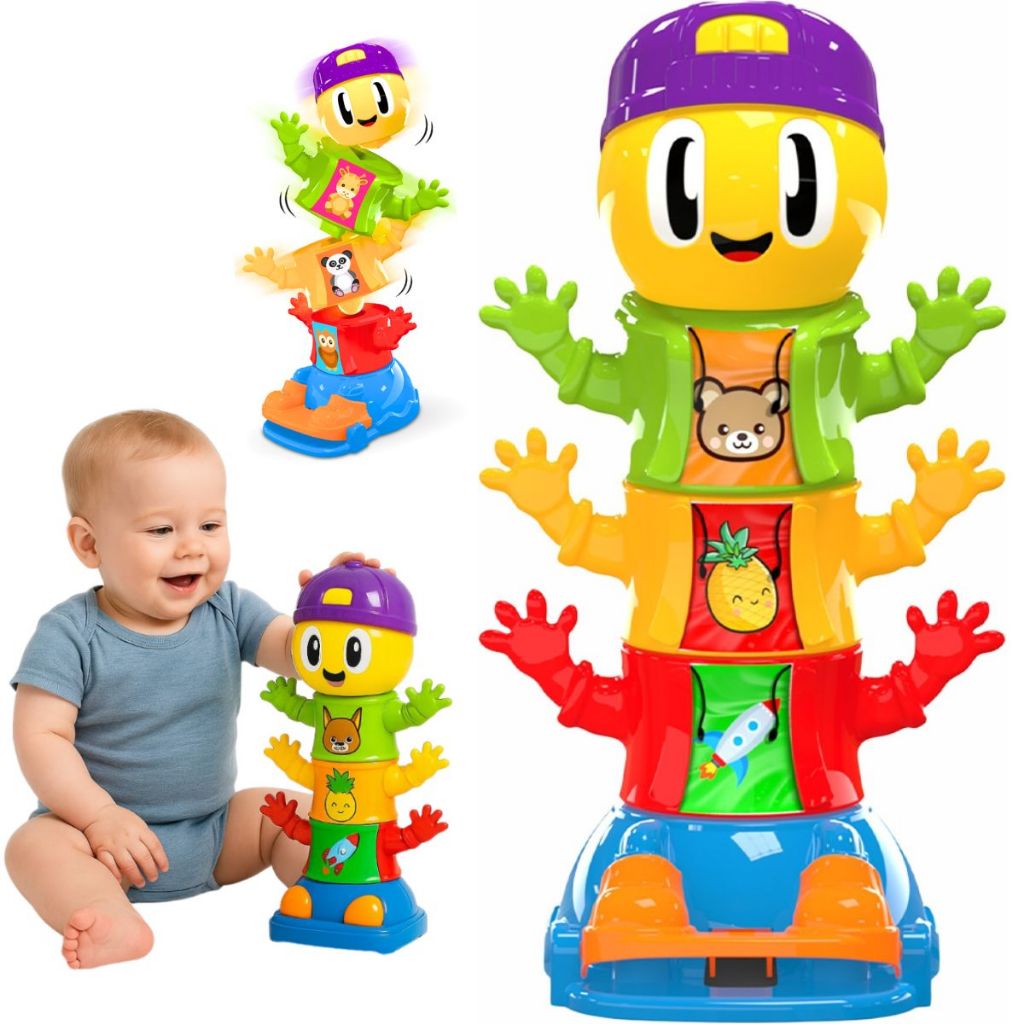 Brinquedo Educativo Infantil Empilhar Torre Encaixe 1 Ano em Oferta na Shopee