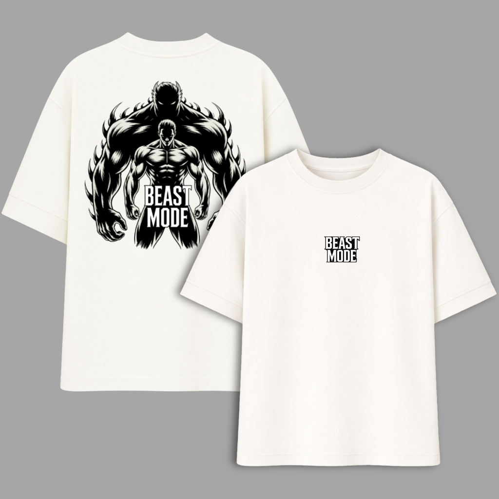 Camiseta Masculina Oversized Academia Beast Mode Academia Streetwear Gym Wear