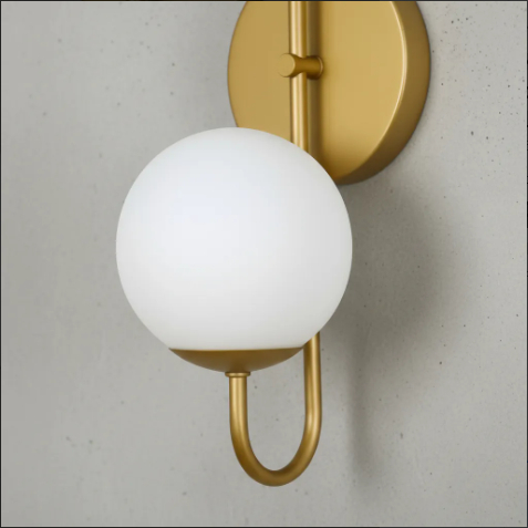 Arandela Globo Jabuticaba Dourado Fosco + Lâmpada
