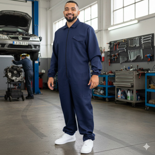Macacão Oxford Unissex – Uniforme de Trabalho Profissional para Mecânico em Oferta na Shopee