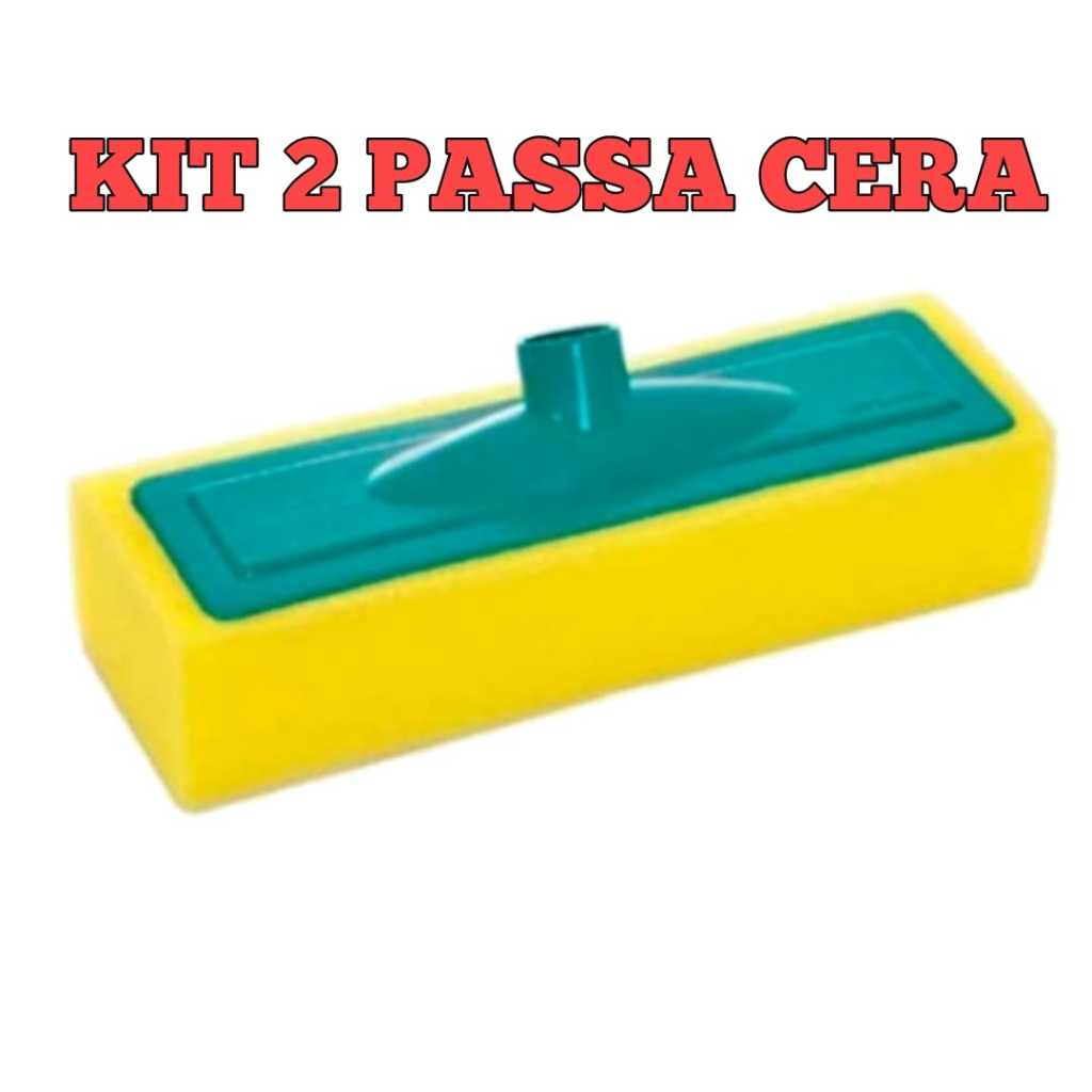 kit 2 rodo passa cera lava piso esfregão limpa vidro espuma macia em Oferta na Shopee