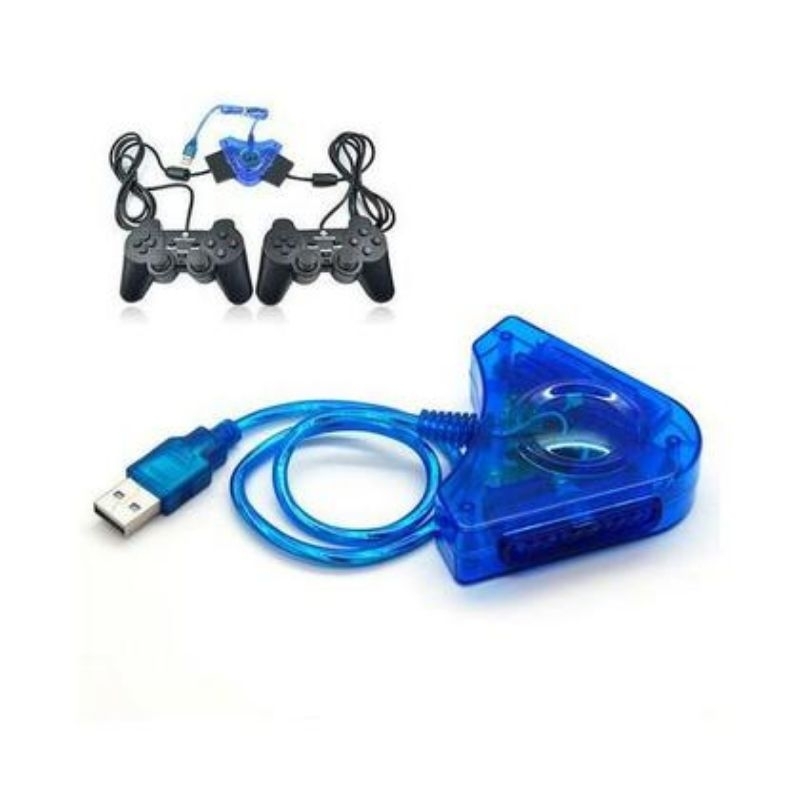 ADAPTADOR USB CONTROLE DUPLO PS1 PS2 PARA PC E NOTEBOOK