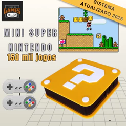 Super Game Classicos Console Retro 150 mil Jogos Modelo Bloco Super Mario - Super 3D
