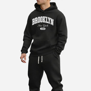 Blusa Moletom De Frio Brooklyn 1898 Com Capuz Bolso Canguru Quentinho 100% Algodão Frio ENVIO IMEDIATO
