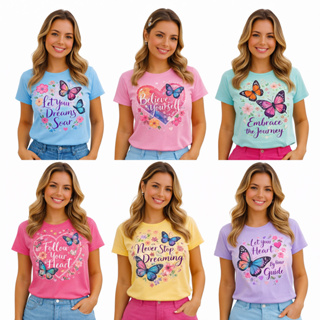 Kit 5 Blusa Feminina T-shirt Baby Look Camiseta Roupas Femininas- Kit com 5 ou 1  T-shirt Feminina Sortidas em Oferta na Shopee