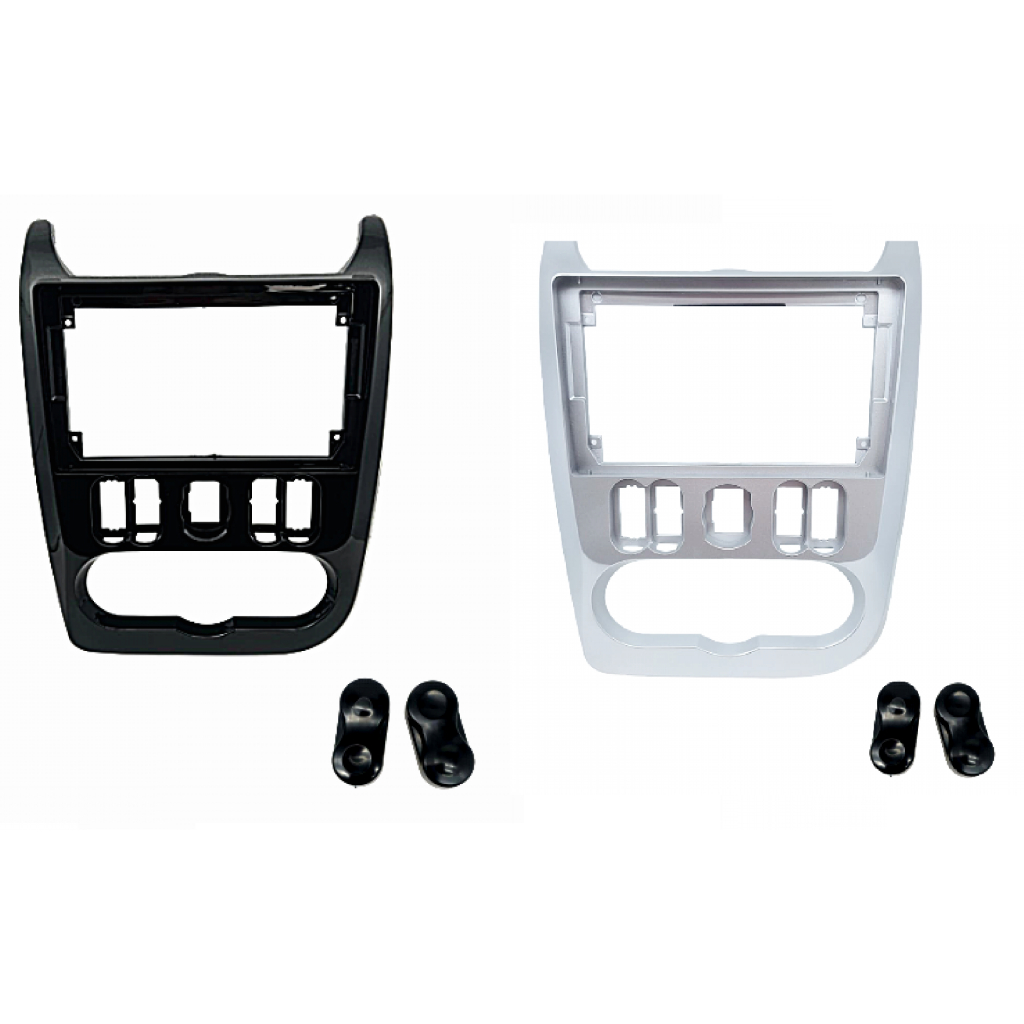 Moldura Fiamon 9 Polegadas Para Renault Sandero 2007 até 2010 e Logan 2011 - Prata