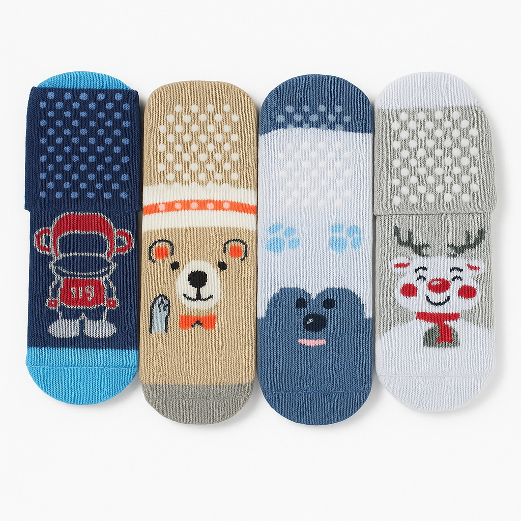 Kit 12 Meias Antiderrapantes Menino – Colorido com Solado Emborrachado em Oferta na Shopee