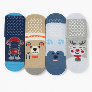 Kit 12 Meias Antiderrapantes Menino – Colorido com Solado Emborrachado em Oferta na Shopee