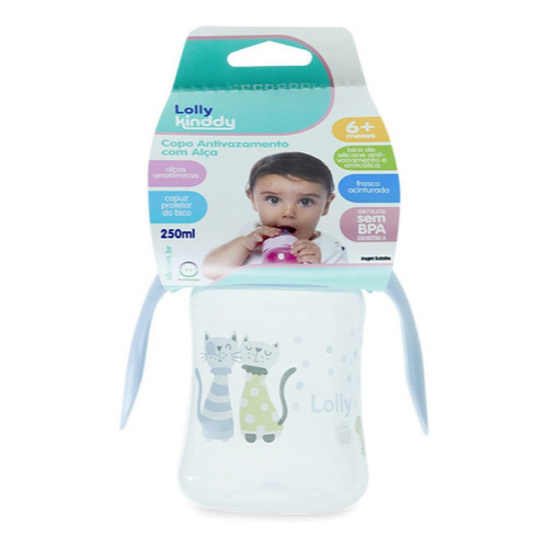 Copo Antivazamento C/alça Zoo 250ml Azul em Oferta na Shopee