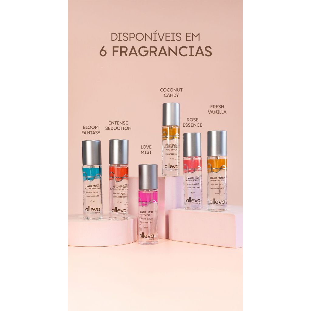 Hair Mist Perfume Capilar Fresh Vanilla Intense Rose Fantasy Lançamento - ALLEVA em Oferta na Shopee