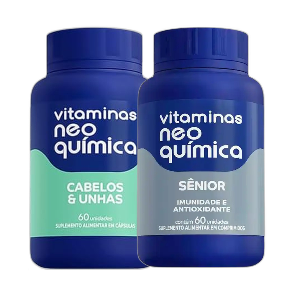Vitaminas Sênior 60 cpr + Cabelos e Unhas 60 cps Neo Quimica em Oferta na Shopee