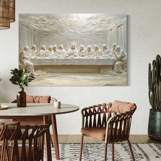 Quadro Decorativo Ultima Santa Ceia grande Religioso Cozinha Sala Quarto 90x60cm Canvas em Oferta na Shopee