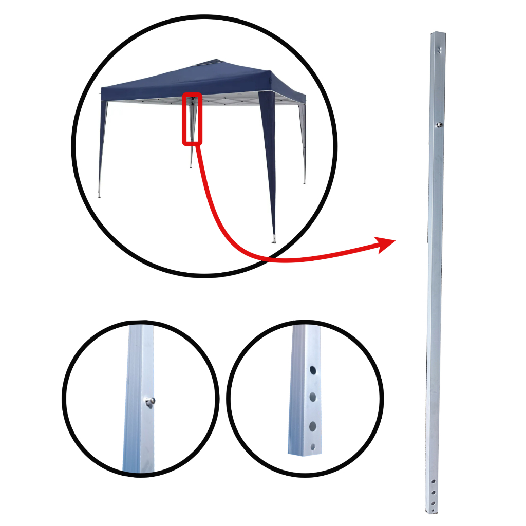 Peça de reposição conserto Parte da perna coluna alumínio tenda gazebo Mor Bel Kala 2,5cm x 115cm