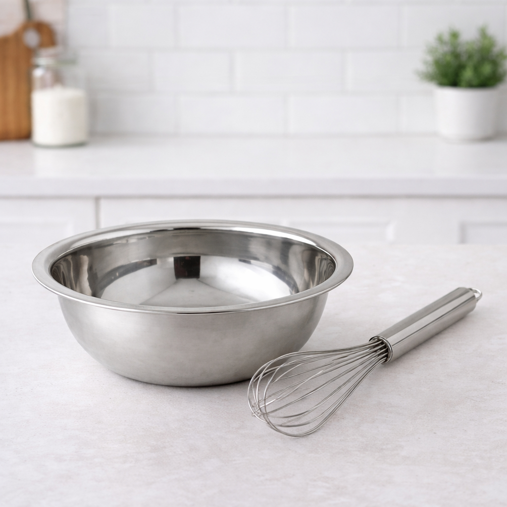 Tigela Multiuso Bowl Saladeira + Batedor Fouet para Ovos e Massas