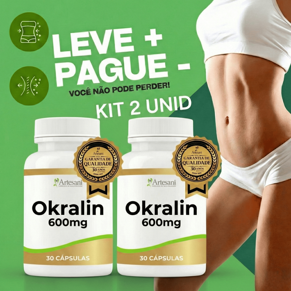 PROMO: KIT 2 UNIDADES | Okralin 6OOmg 3O Cápsulas | Original em Oferta na Shopee