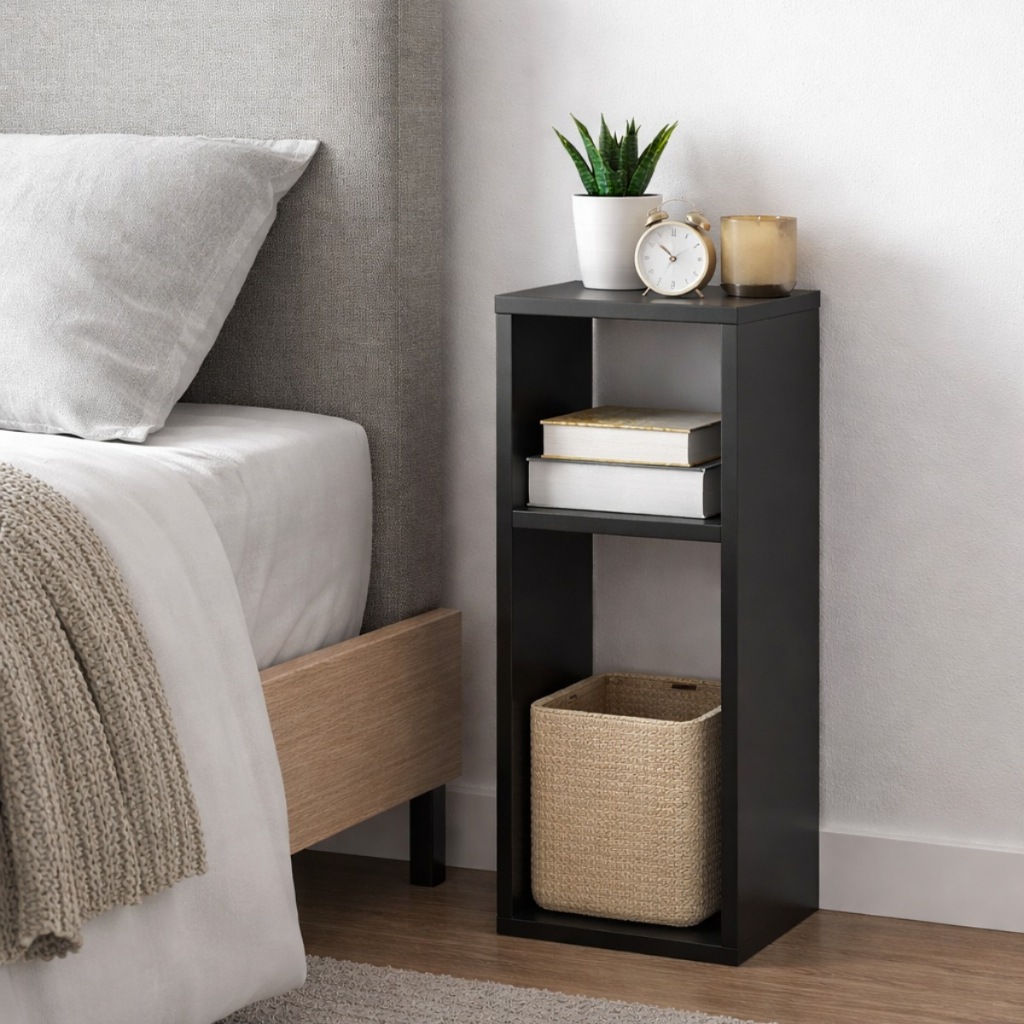 Mesa de Cabeceira Safira Compacta com Nicho Interno Funcional em Oferta na Shopee