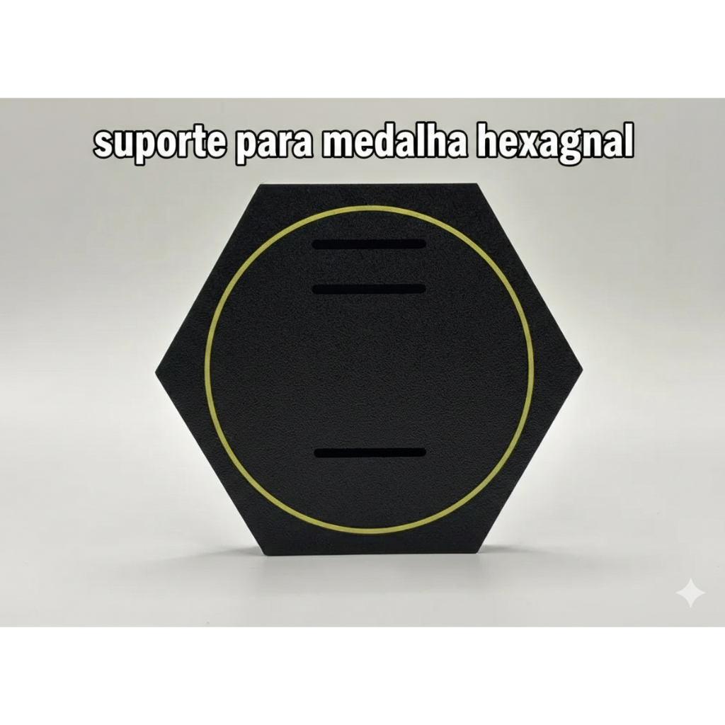 🏅 SUPORTE E PORTA MEDALHA HEXAGONAL COLMEIA • DECORATIVO • 7CM • DESIGN MODERNO