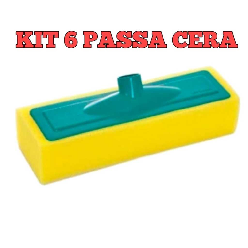 KIT 6 Rodo PASSA CERA lava piso esfregão limpa vidro lava espuma macia promoção