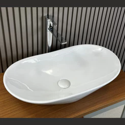 Cuba 63x36 de Porcelana Louça Gréccia com Válvula Click Porcelana inclusa Banheiro Lavabo
