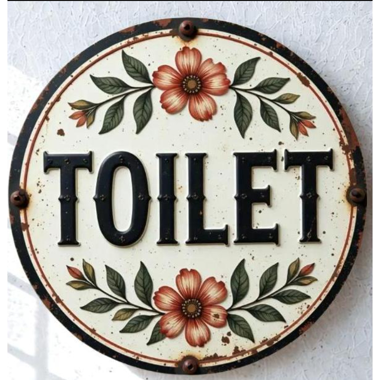 Placa quadro decorativo informativo TOILET banheiro ideal para bares restaurantes quarto em Oferta na Shopee