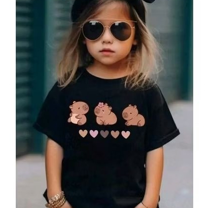 Camiseta Infantil feminina Capivarinhas Fofas – Confortável e Divertida 100% algodão