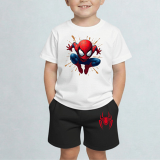 Conjunto Camiseta+Bermuda Moletinho Infantil 2 ao 16 Estampa Homem-Aranha em Oferta na Shopee