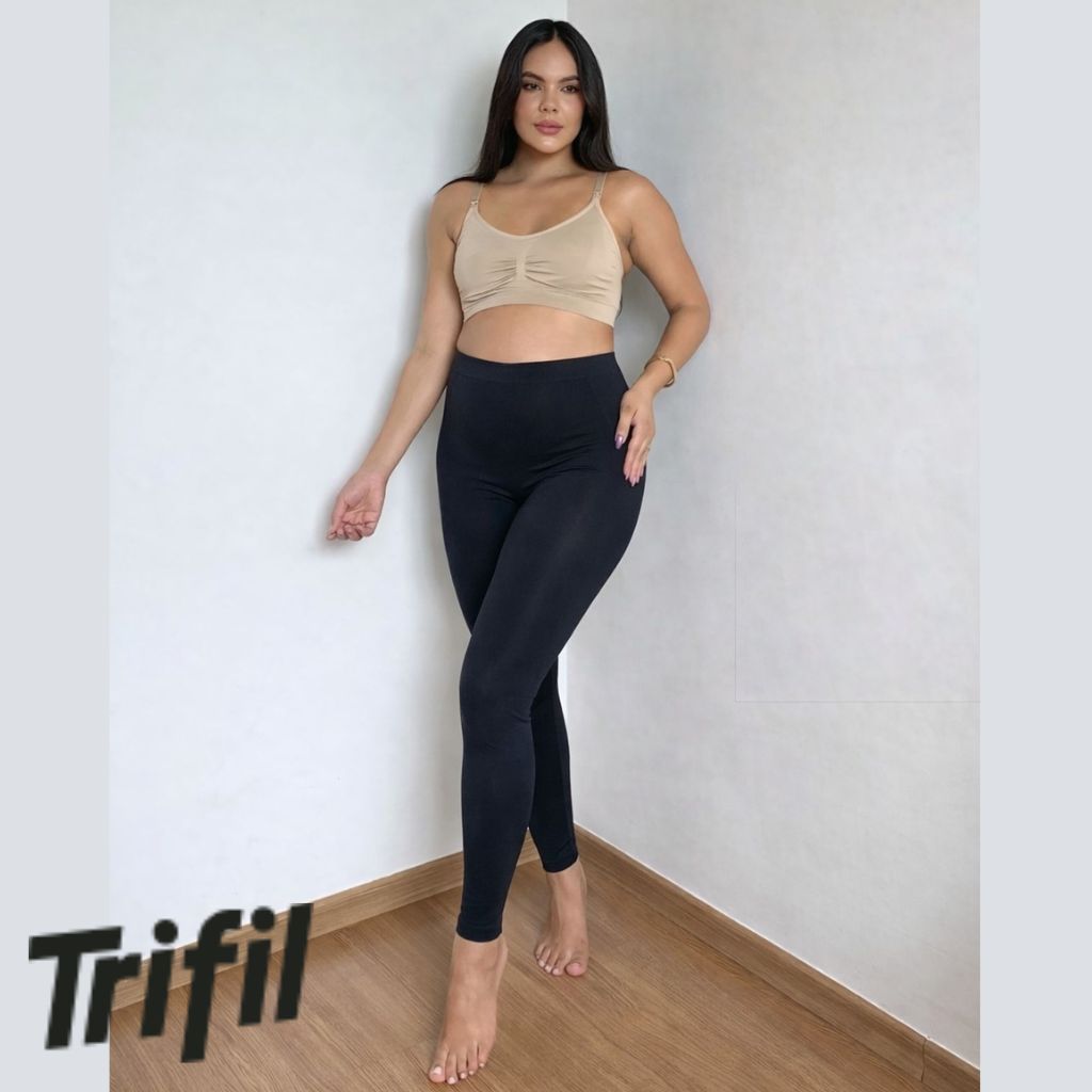 Legging Trifil Gestante Sem Costura Zero Transparência Maternidade Enxoval