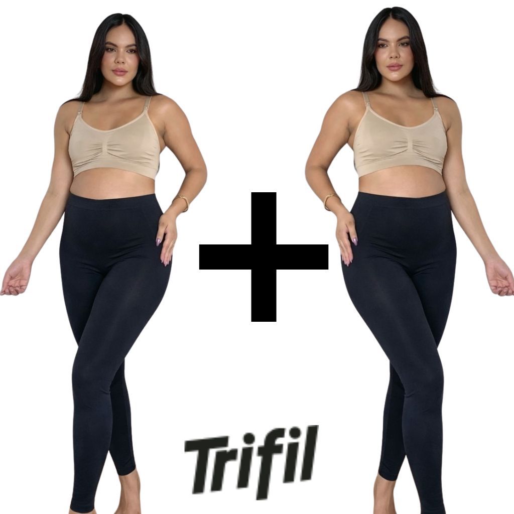 Kit Legging Trifil Gestante Sem Costura Zero Transparência Maternidade Enxoval