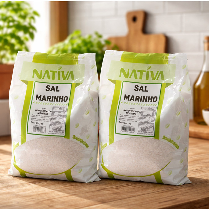 Kit 2 Sal Marinho Integral 1Kg 17% de Desconto Nativa 100% Natural e Puro Apenas 2 Ingredientes Reposição de Eletrólitos em Oferta na Shopee