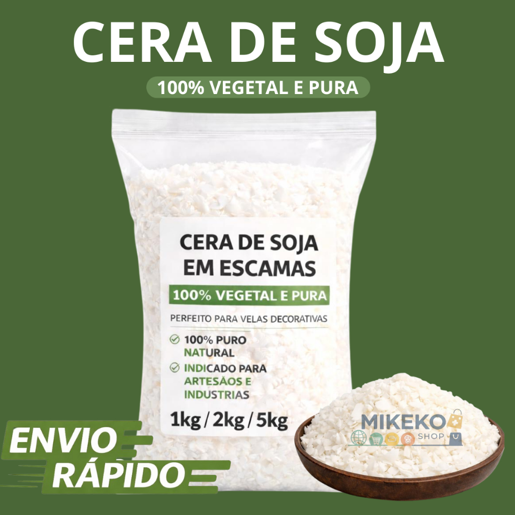 Cera de Soja - 100% vegetal - 1kg/2kg/5kg em Oferta na Shopee