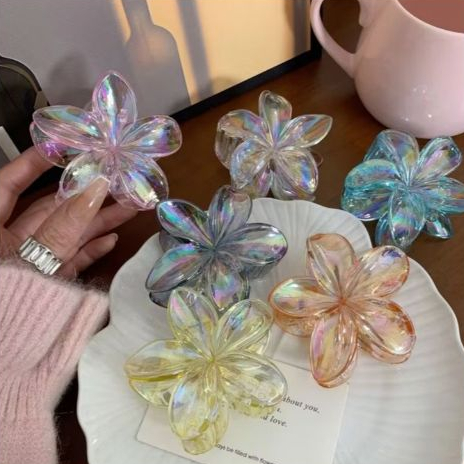 Presilha de Cabelo Flor Claw Clip Holográfico Piranha em Oferta na Shopee