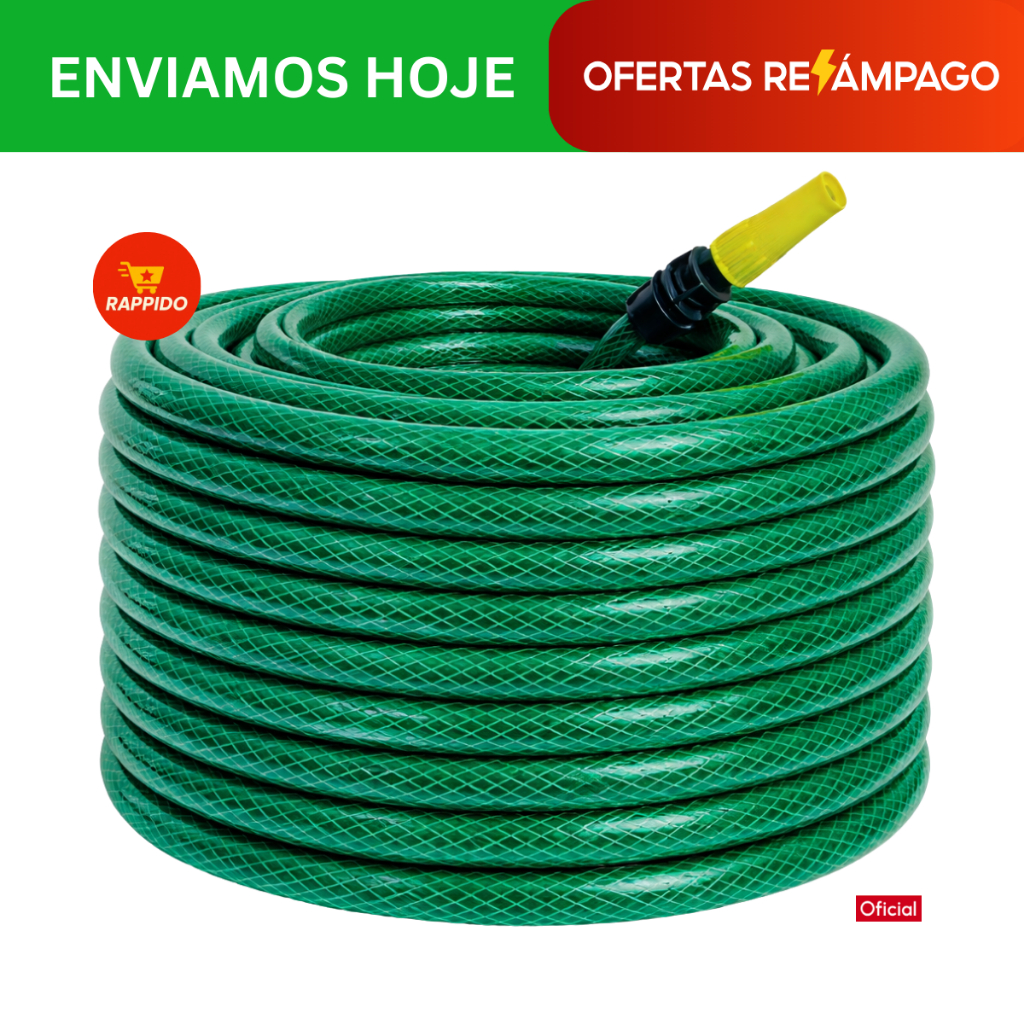 Mangueira De Jardim Metros Trançada Reforçada Completa Limpeza Quintal