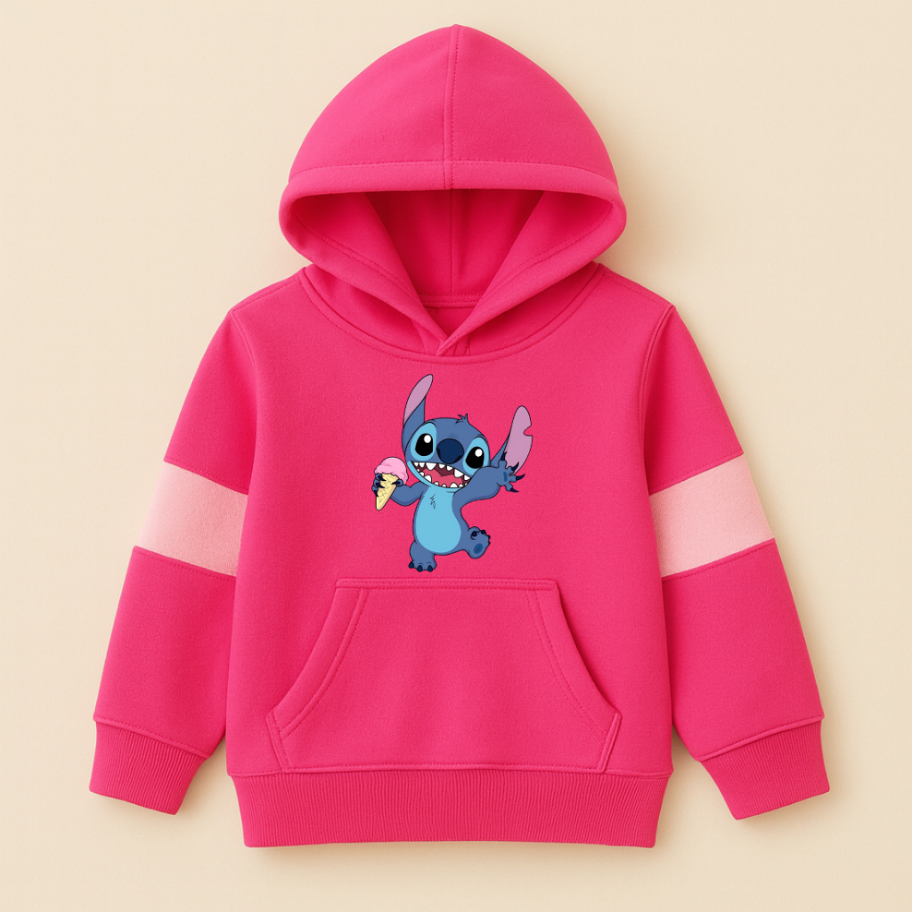Moletom do Stitch Infantil Juvenil Blusa Frio Lilo Stitch Feminina Quentinha Capuz Bolso Canguru