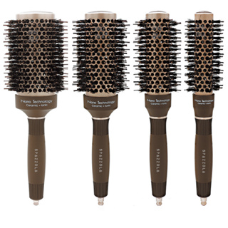 Escova De Cabelo Cerdas Mistas De Traçao Vazada Marrom em Oferta na Shopee