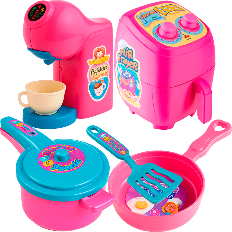 KIT COM 6 PEÇAS COZINHA INFANTIL BRINQUEDO FAZ DE CONTA MASTER CHEF