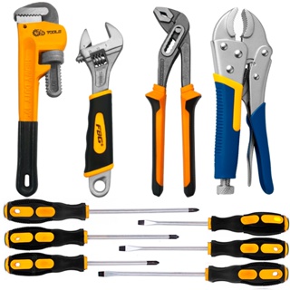 Kit Jogo  Ferramentas Chave Inglesa + Alicate Bomba + Grifo + Alicate Pressão em Oferta na Shopee