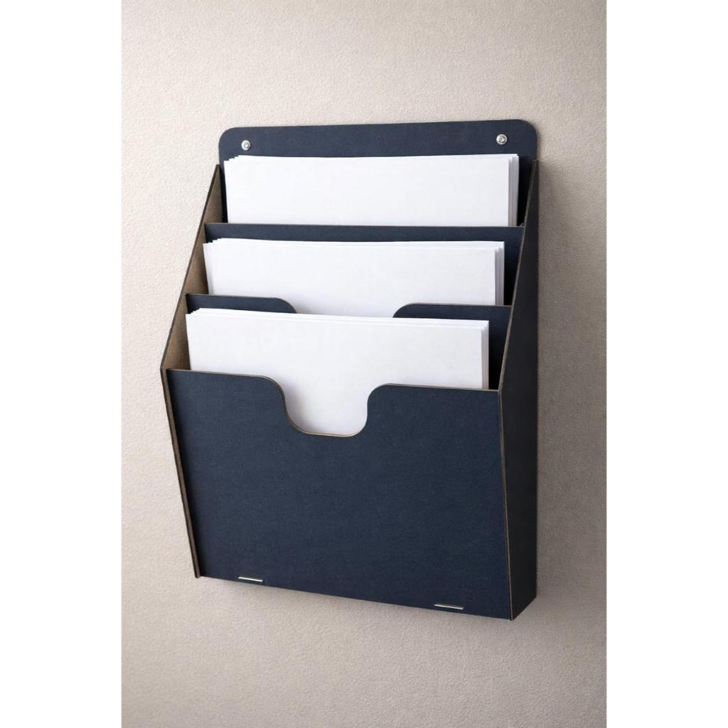 Porta Prontuario Folhas A4 e Documentos 3 Divisórias Feito em Mdf Cru e Decorado Promoção