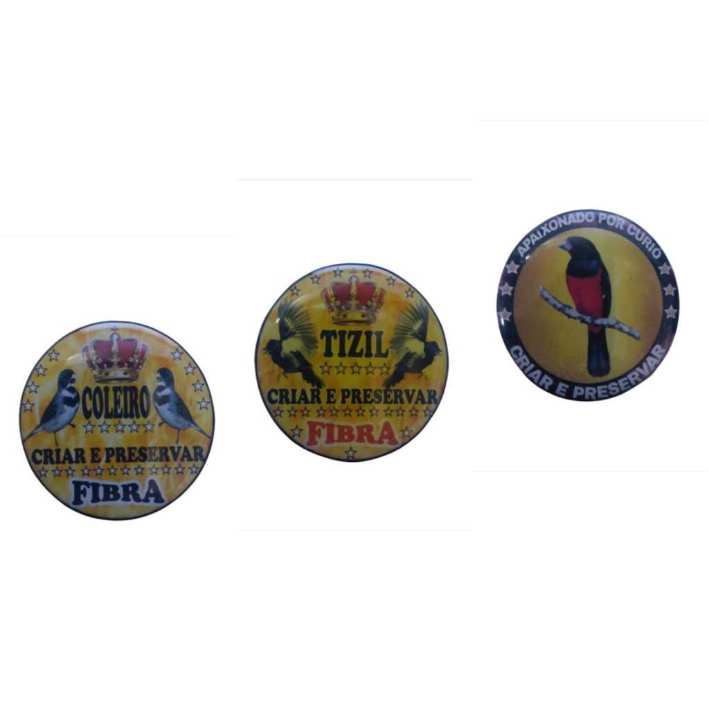 placa de gaiola tizil, coleiro e curió